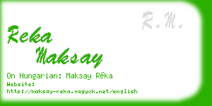 reka maksay business card