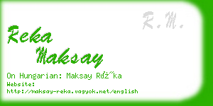 reka maksay business card